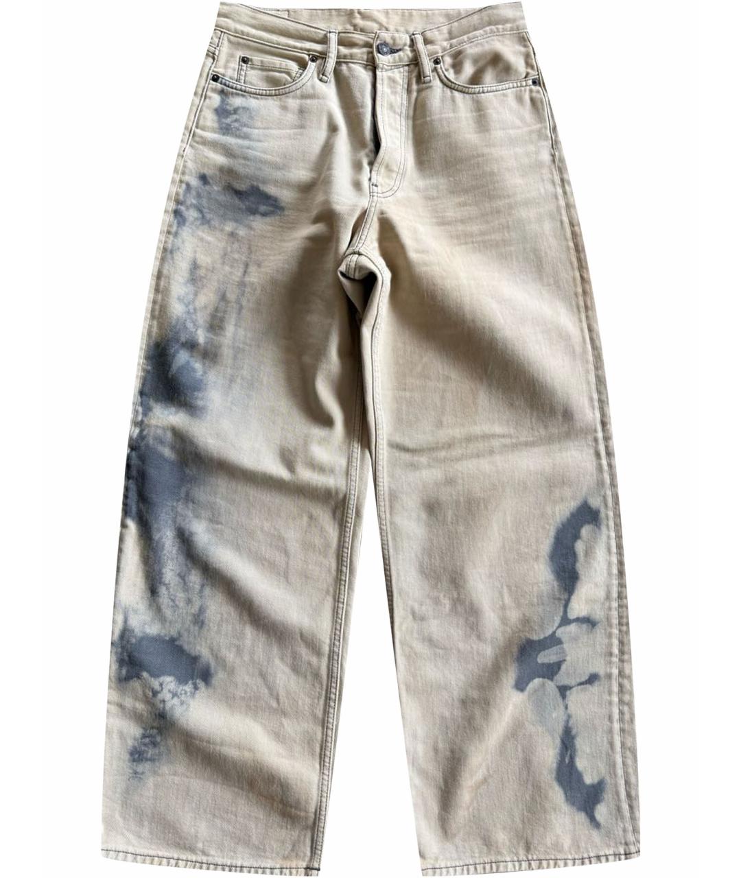 ACNE STUDIOS Бежевые хлопковые прямые джинсы, фото 1