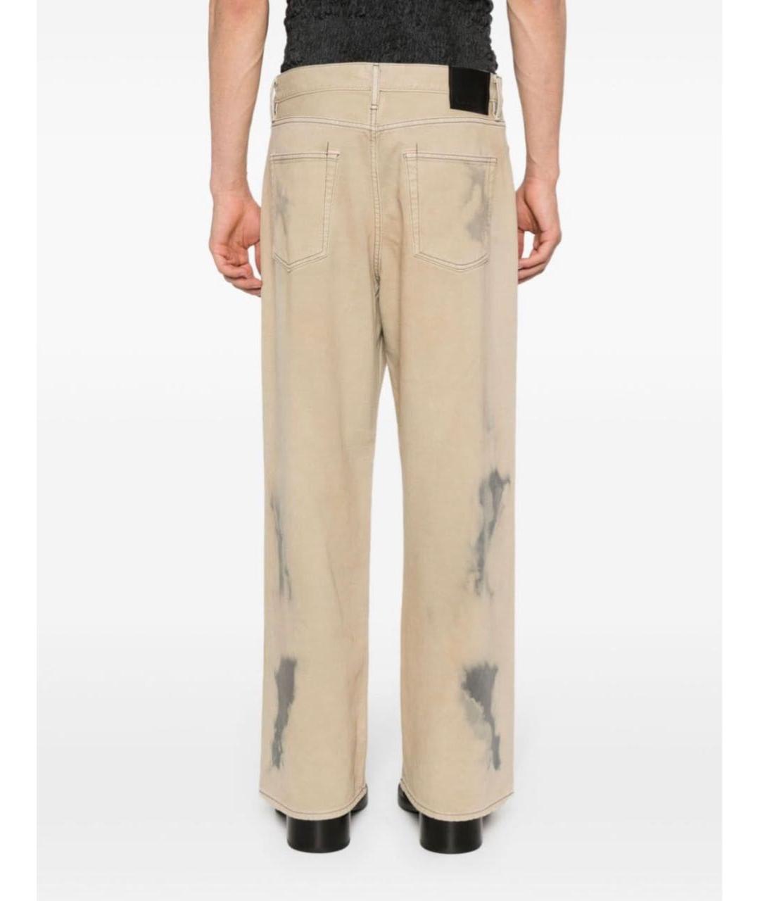 ACNE STUDIOS Бежевые хлопковые прямые джинсы, фото 2