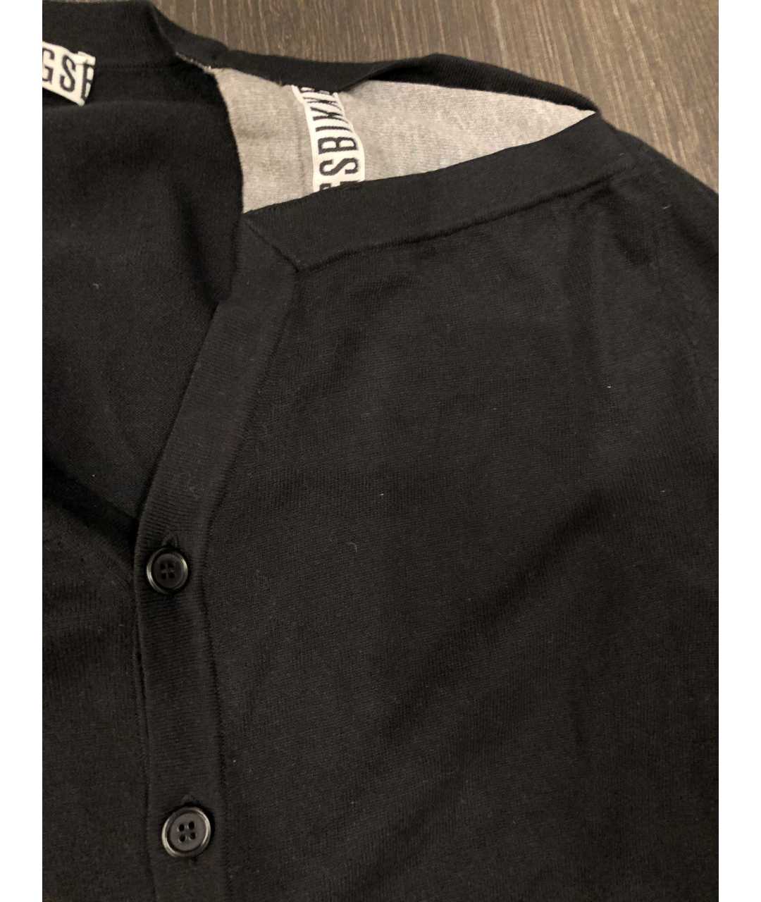 BIKKEMBERGS Черный хлопковый кардиган, фото 2