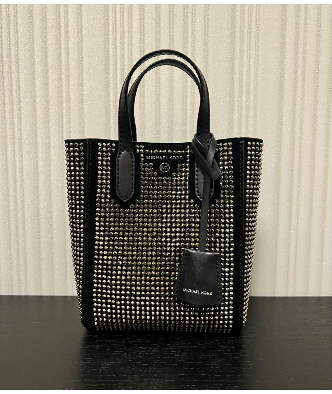 MICHAEL KORS Черная кожаная сумка с короткими ручками, фото 8