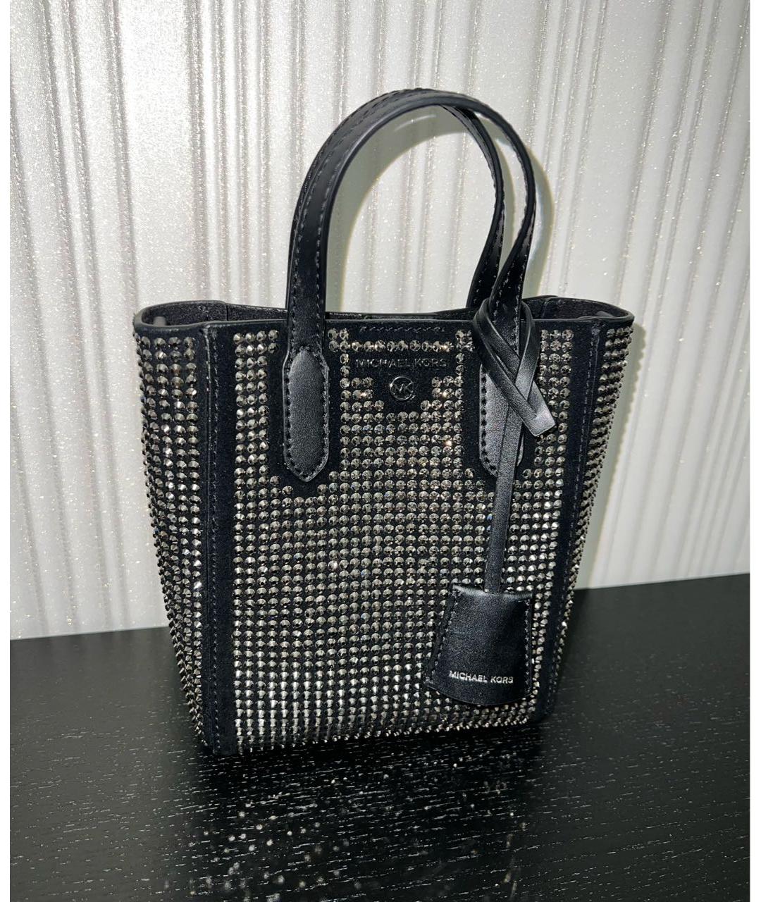 MICHAEL KORS Черная кожаная сумка с короткими ручками, фото 2