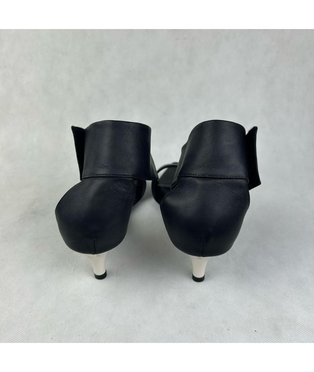 JIL SANDER Черные кожаные босоножки, фото 3