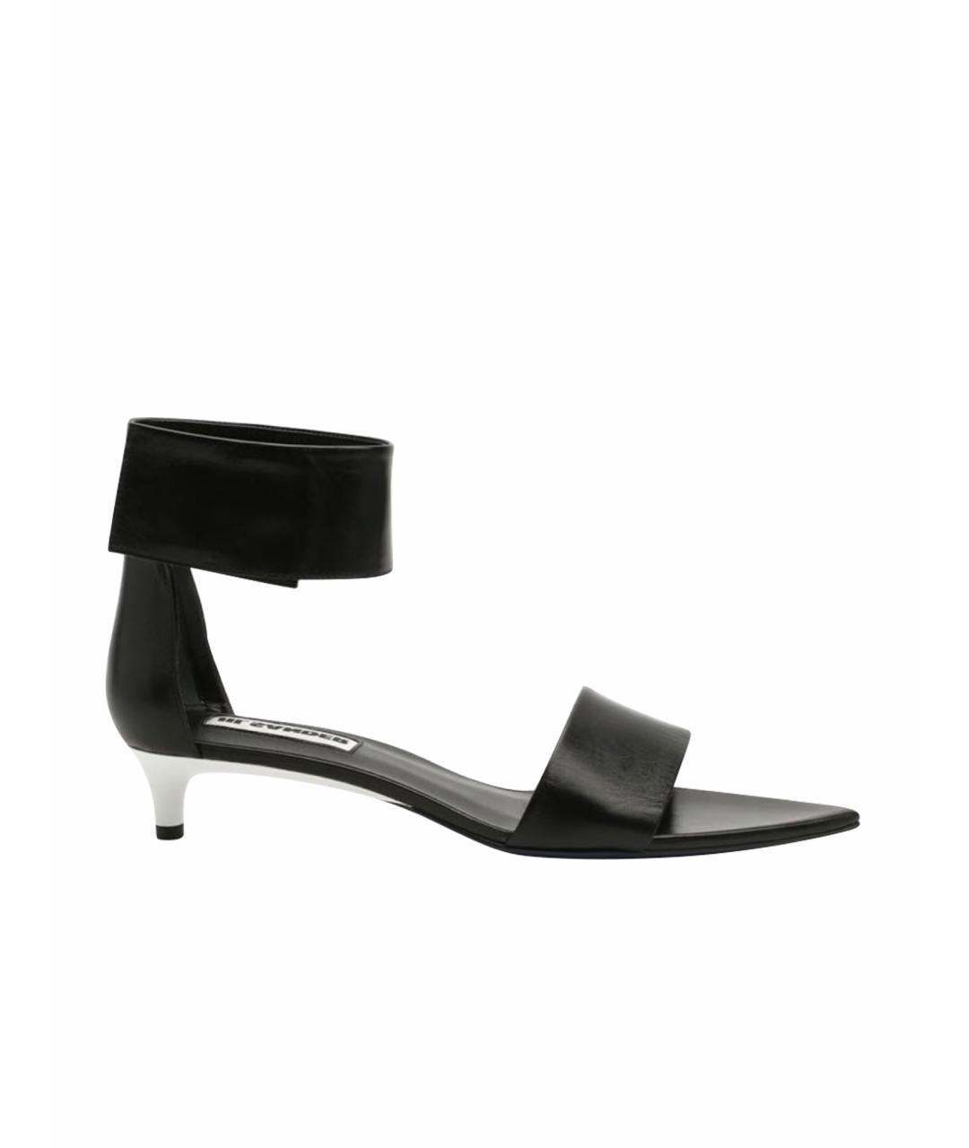 JIL SANDER Черные кожаные босоножки, фото 1