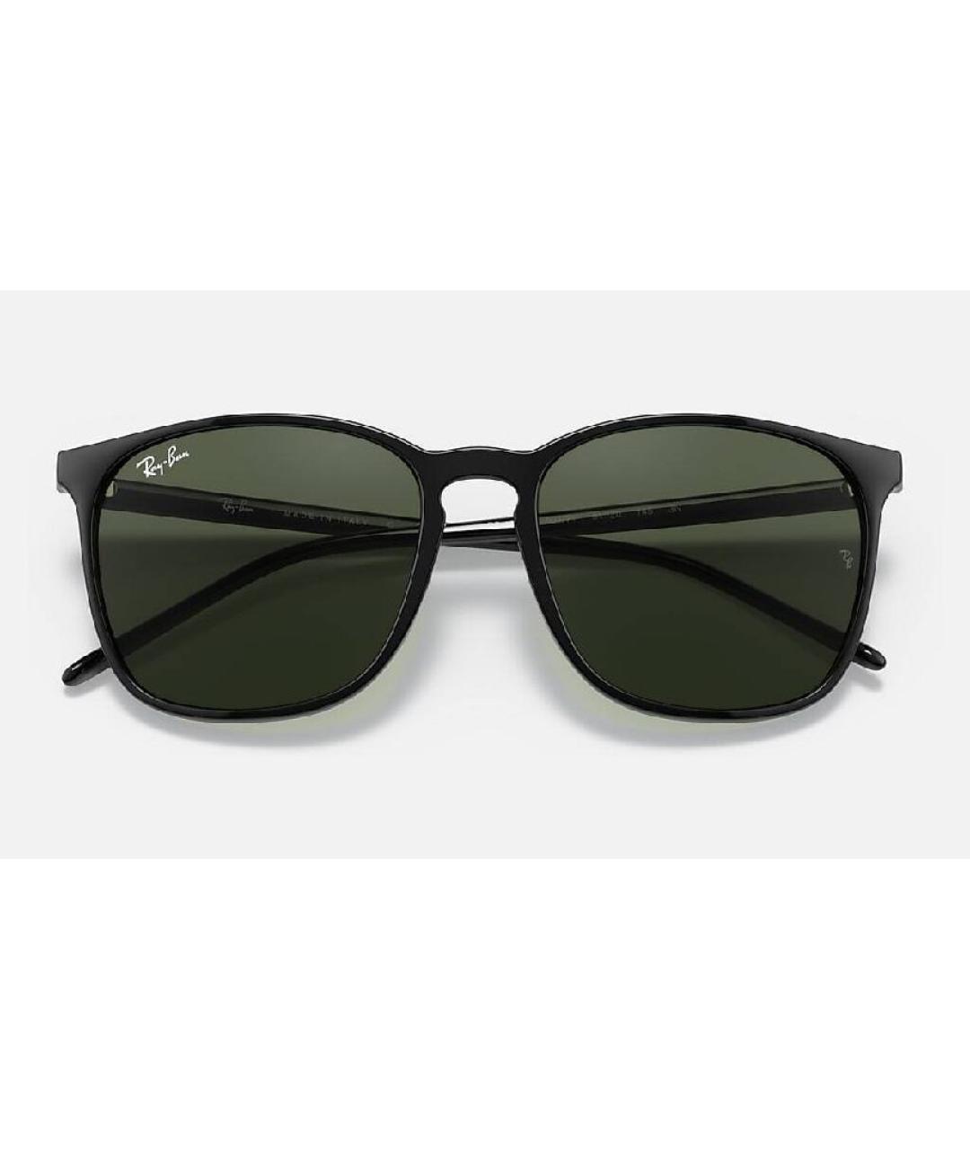 RAY BAN Черные пластиковые солнцезащитные очки, фото 10