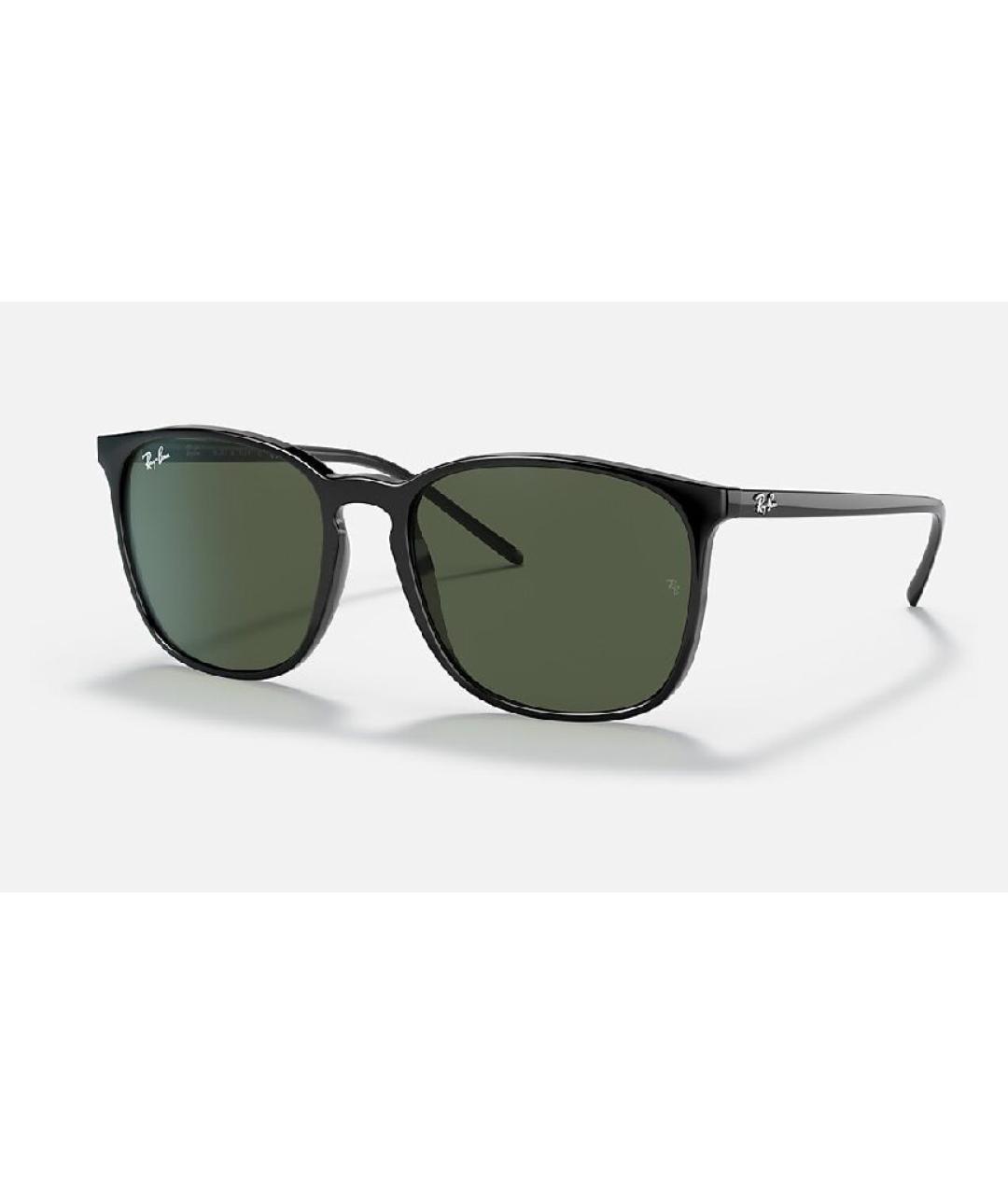 RAY BAN Черные пластиковые солнцезащитные очки, фото 4