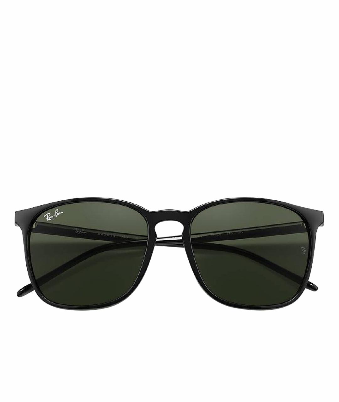 RAY BAN Черные пластиковые солнцезащитные очки, фото 1