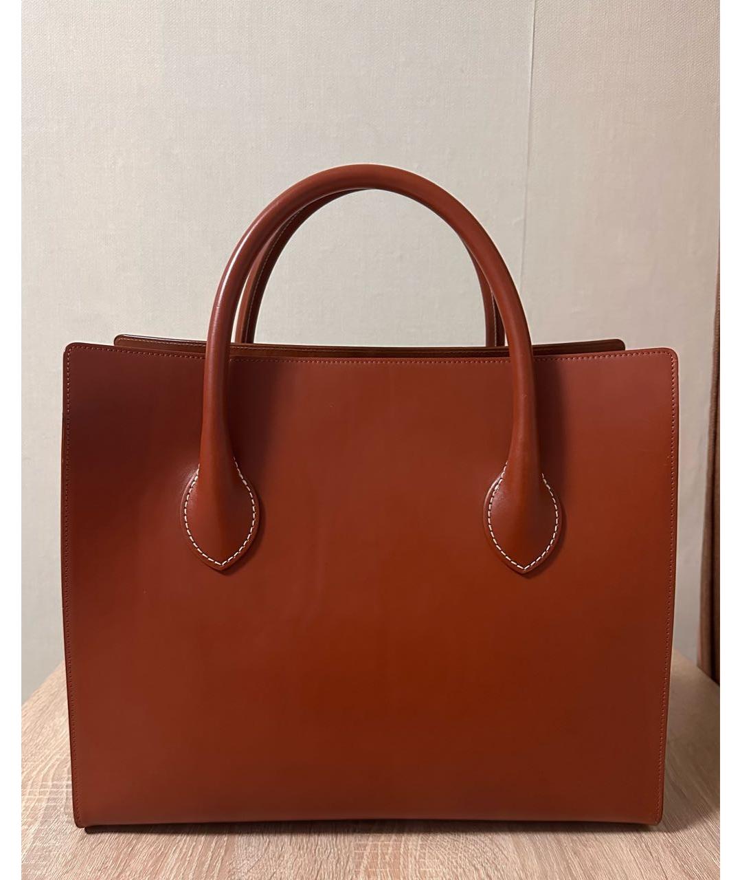 CELINE Коричневая кожаная сумка тоут, фото 3
