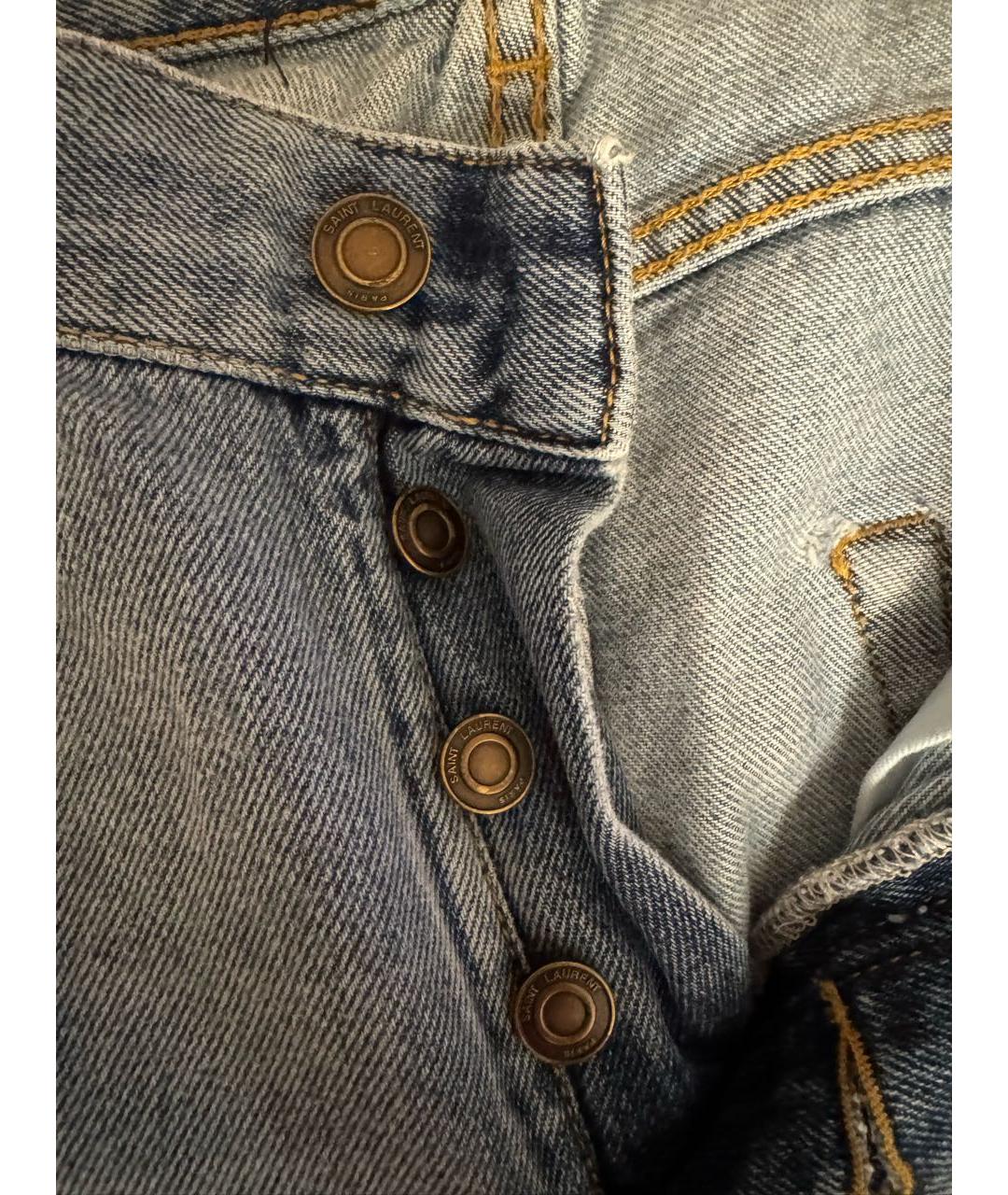 SAINT LAURENT Синие хлопковые джинсы скинни, фото 5