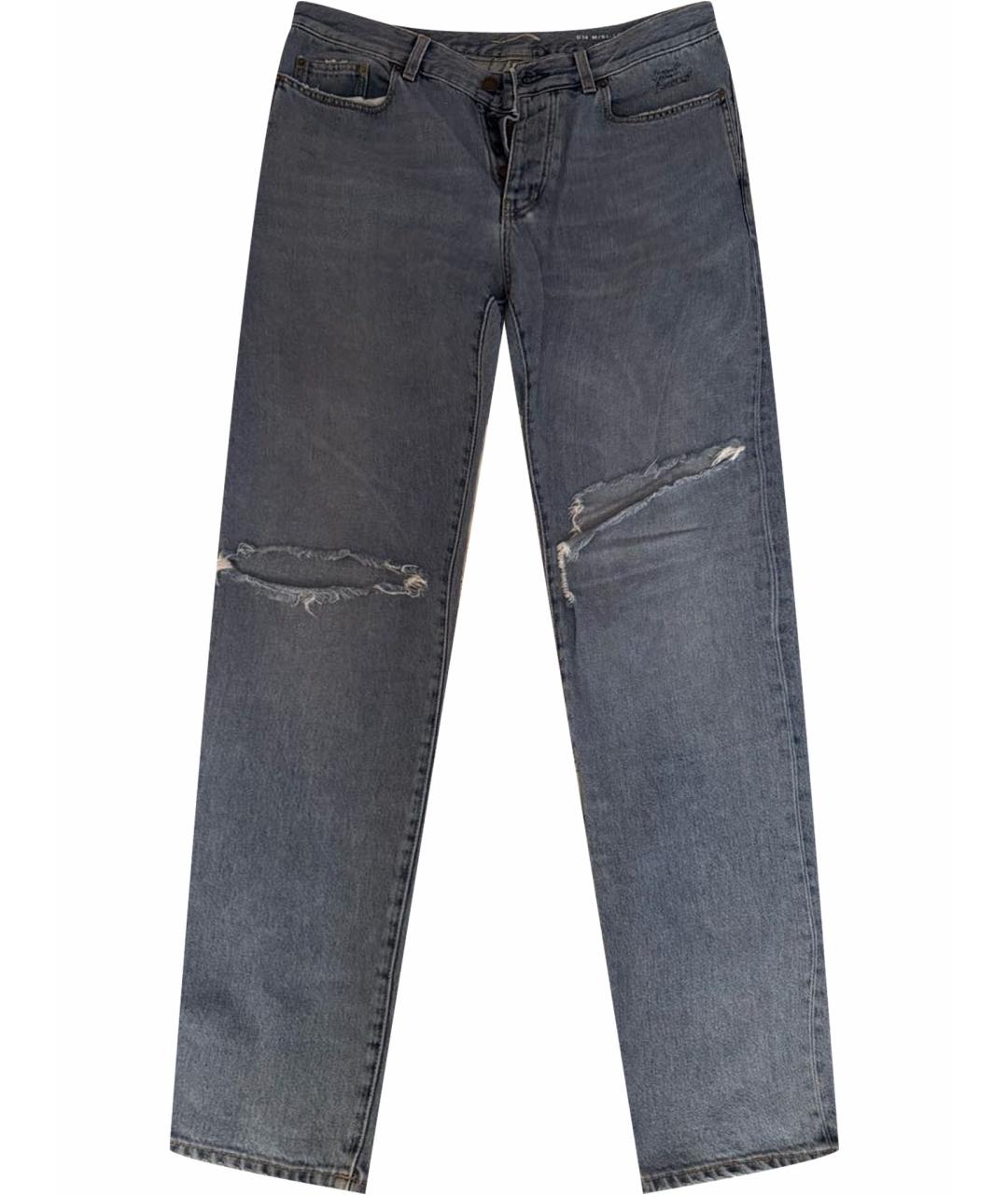SAINT LAURENT Синие хлопковые джинсы скинни, фото 1