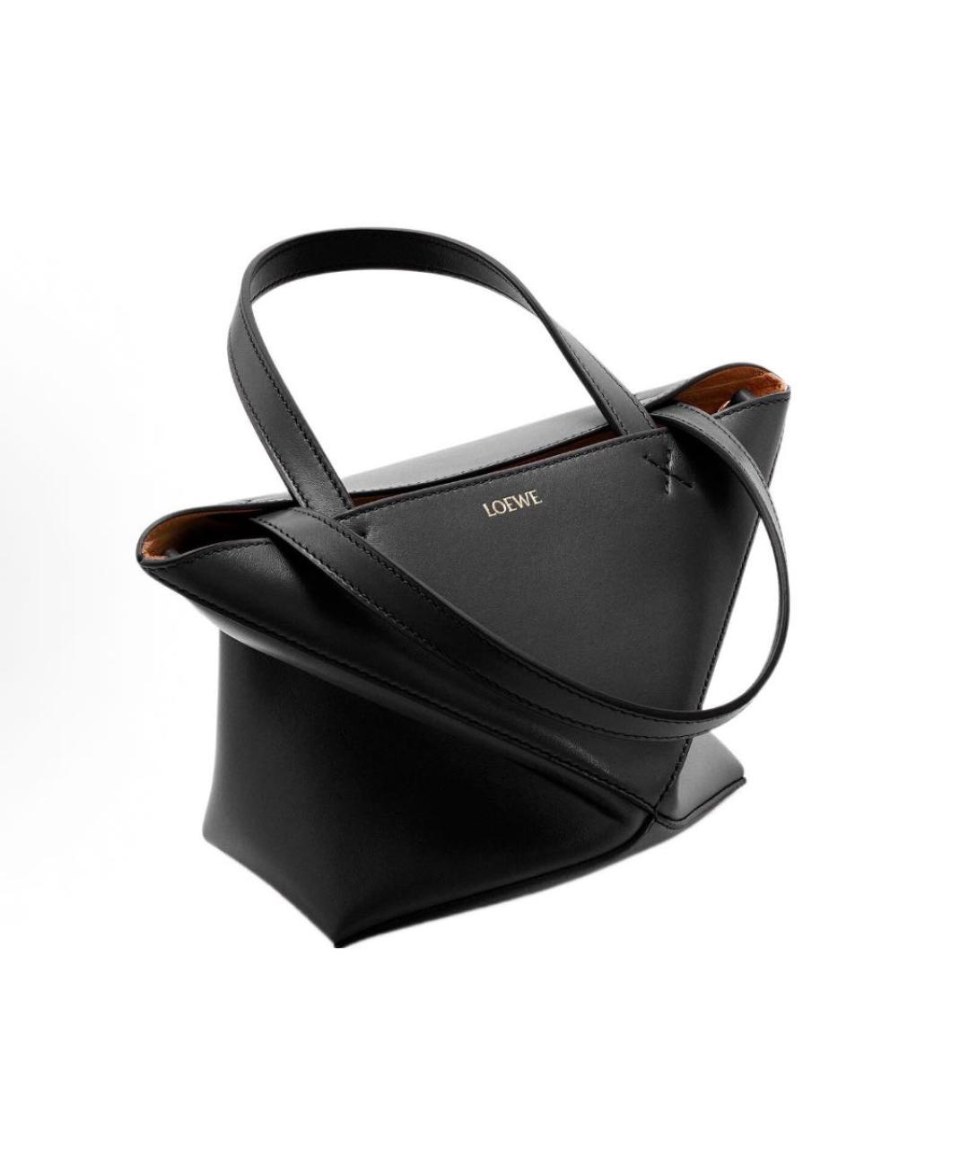 LOEWE Черная кожаная сумка тоут, фото 3