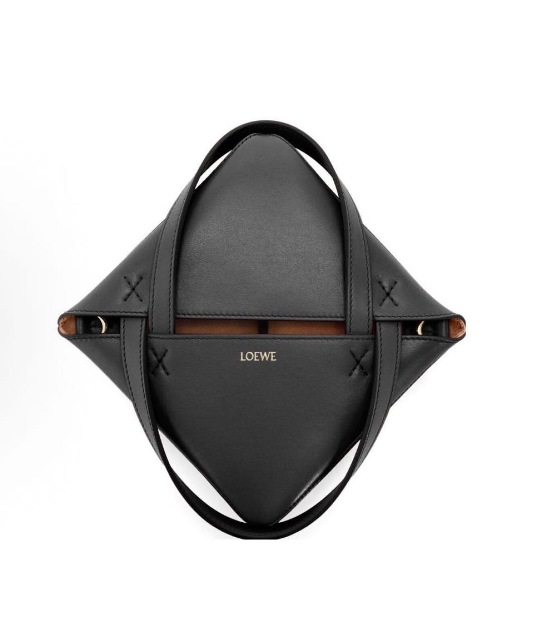 LOEWE Черная кожаная сумка тоут, фото 4