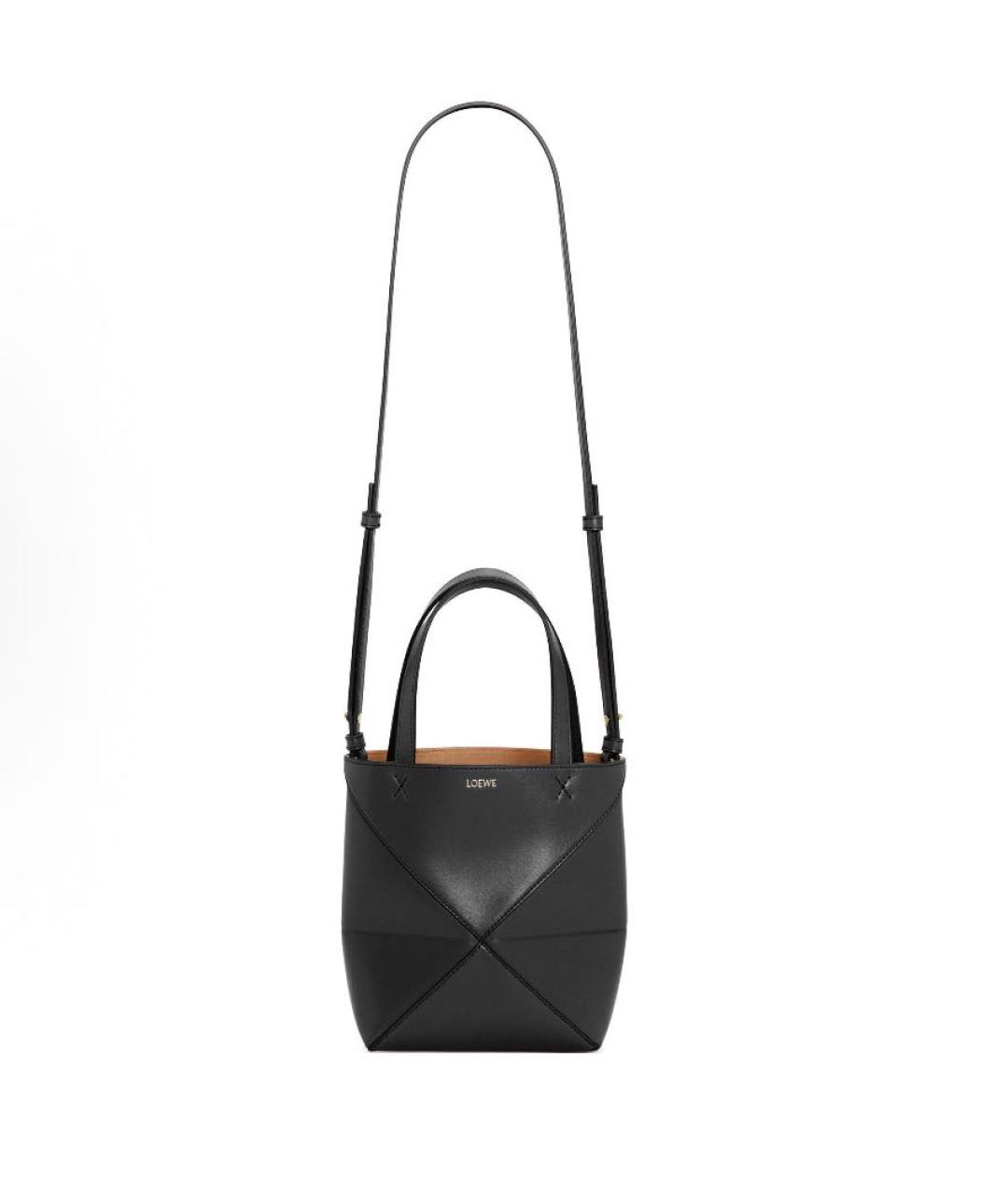 LOEWE Черная кожаная сумка тоут, фото 2