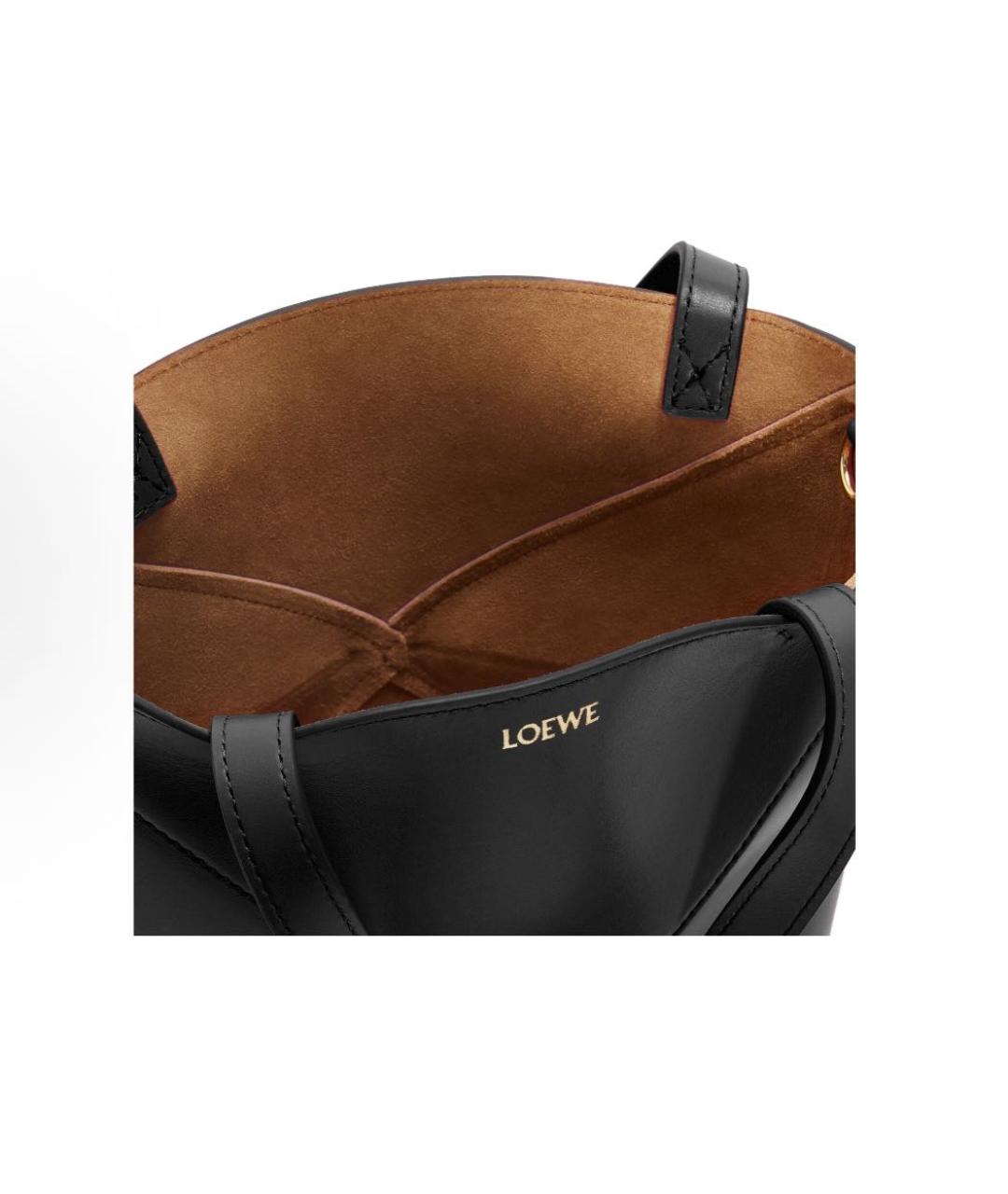 LOEWE Черная кожаная сумка тоут, фото 6