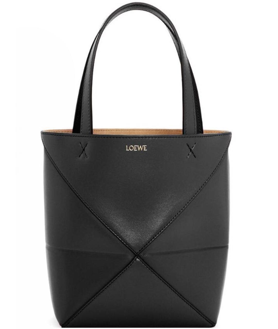 LOEWE Черная кожаная сумка тоут, фото 1
