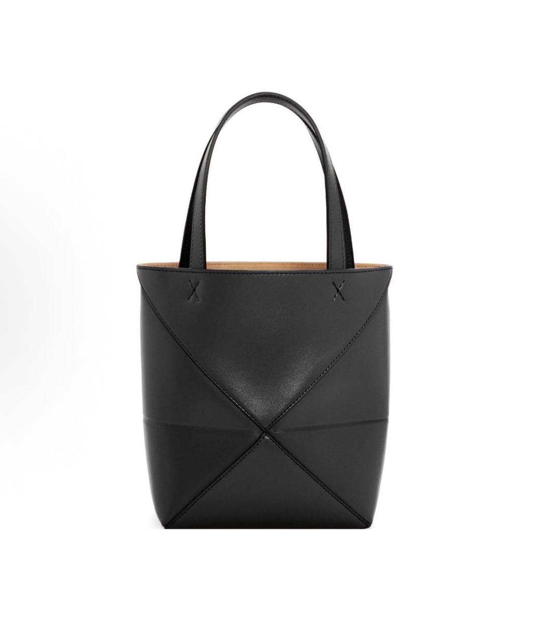 LOEWE Черная кожаная сумка тоут, фото 5