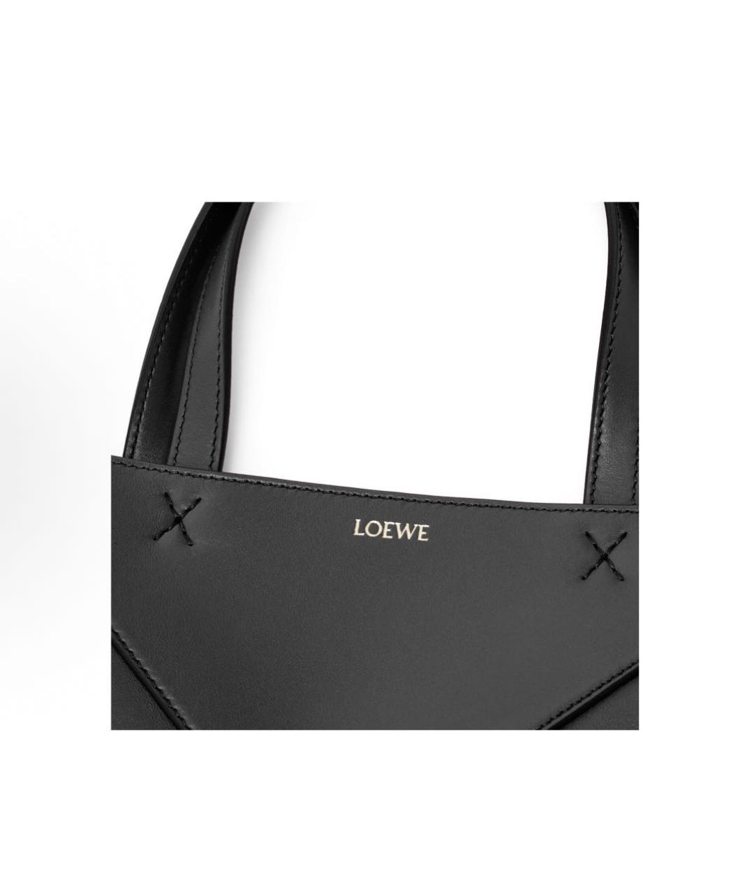 LOEWE Черная кожаная сумка тоут, фото 7