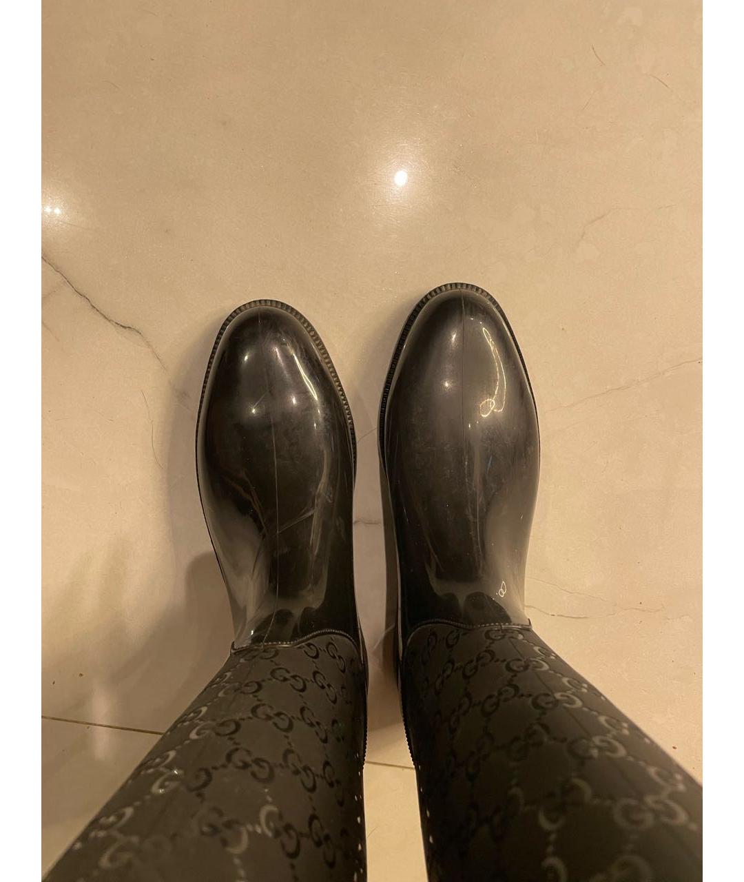 GUCCI Черные резиновые сапоги, фото 3