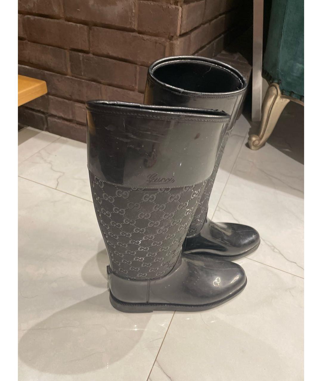 GUCCI Черные резиновые сапоги, фото 5