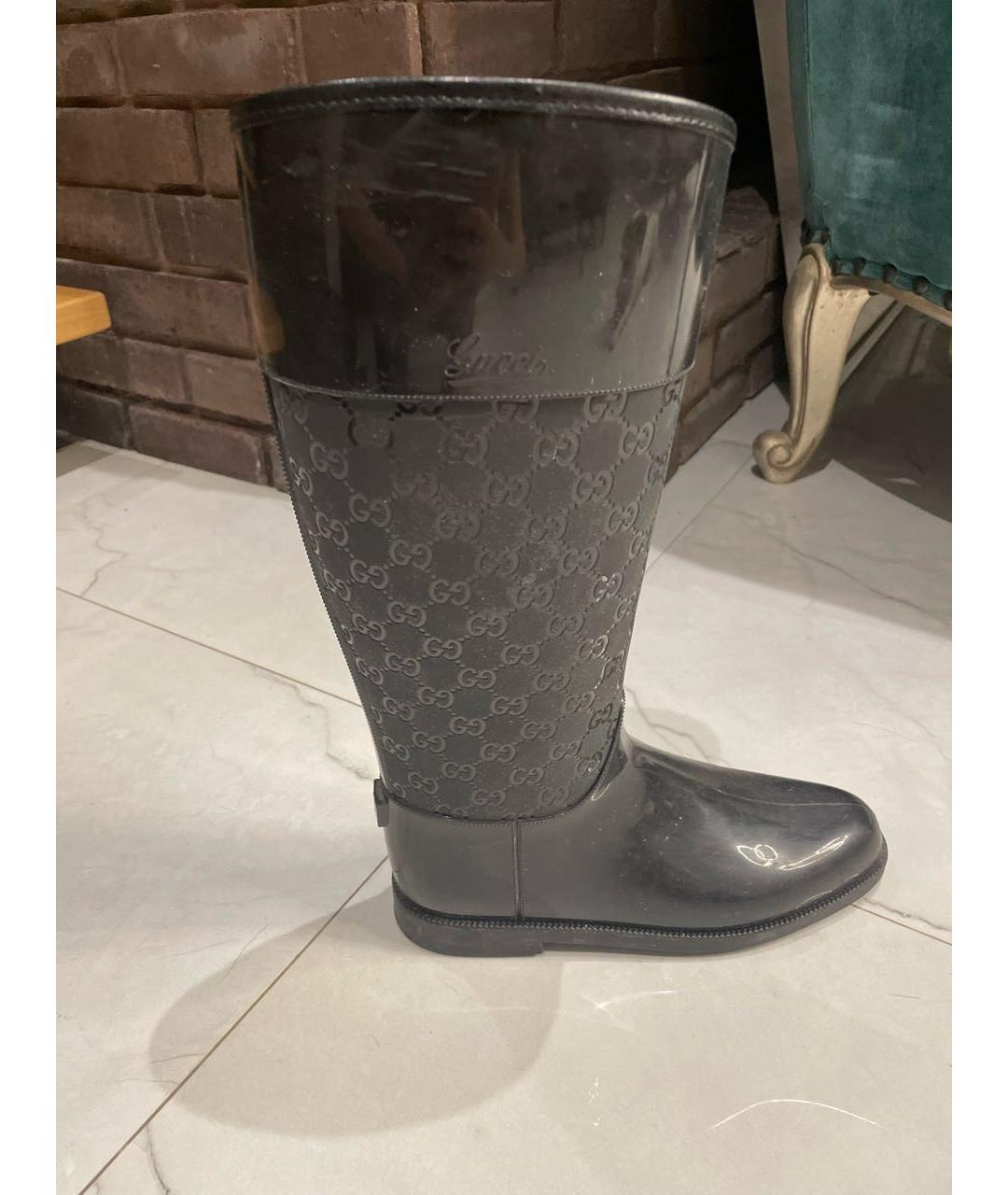 GUCCI Черные резиновые сапоги, фото 8