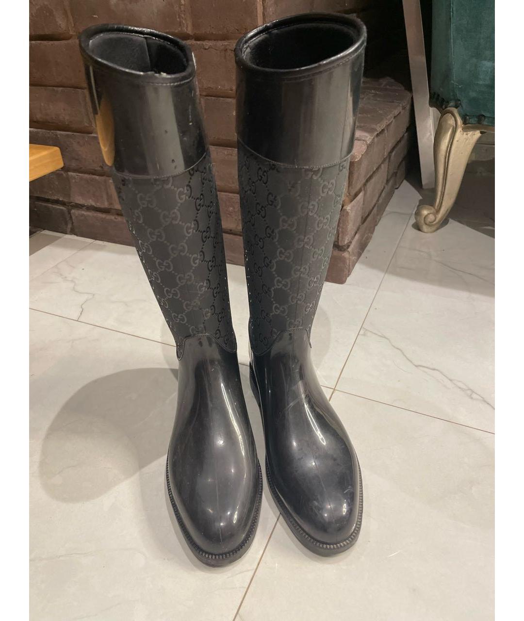 GUCCI Черные резиновые сапоги, фото 2