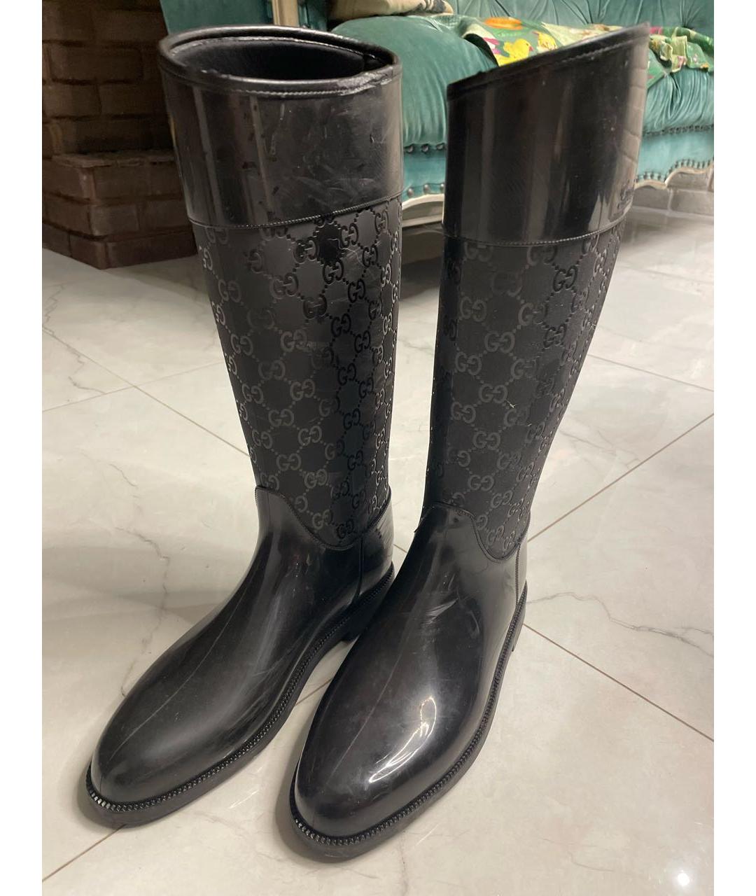 GUCCI Черные резиновые сапоги, фото 4