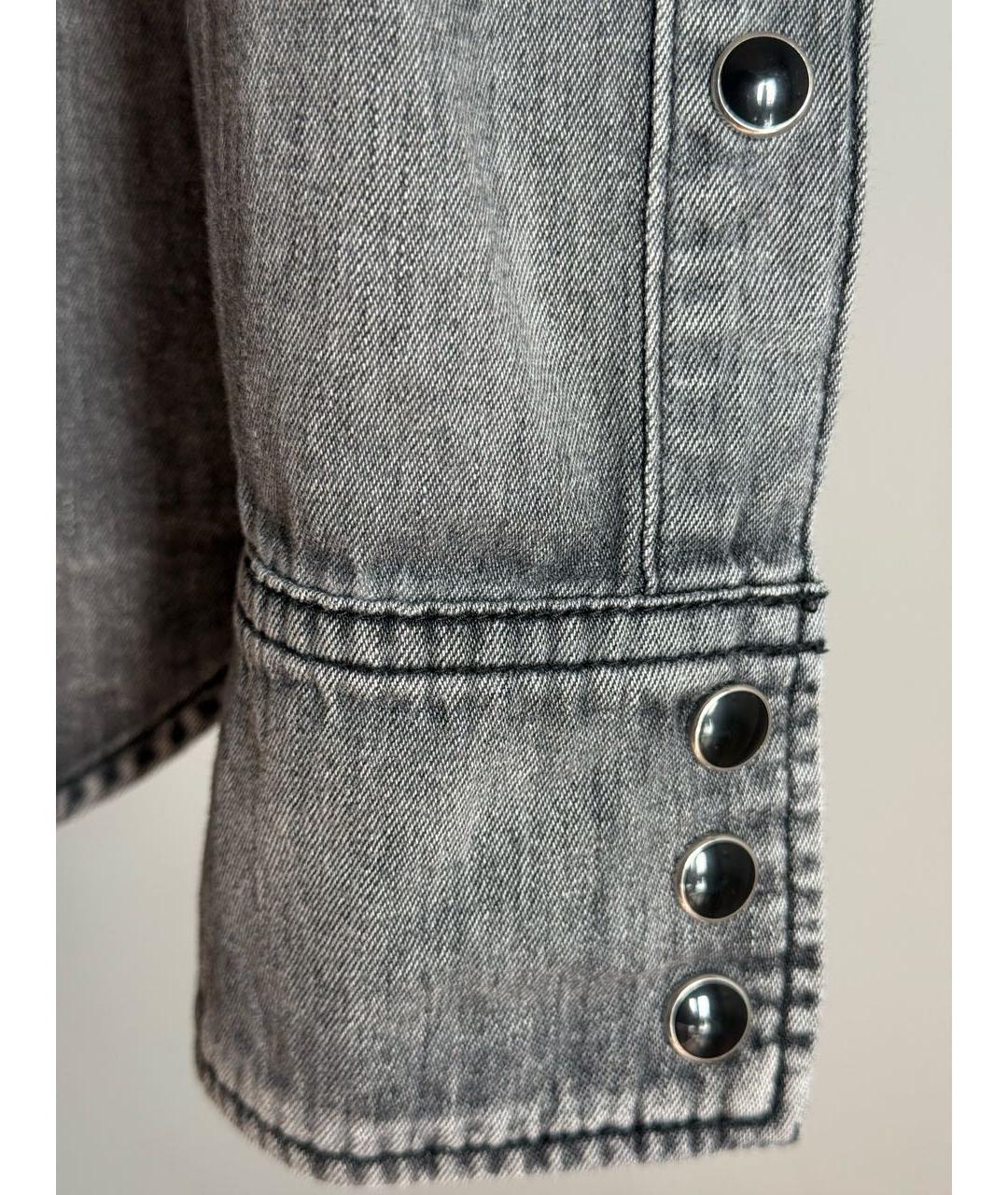 SAINT LAURENT Серая хлопковая рубашка, фото 5