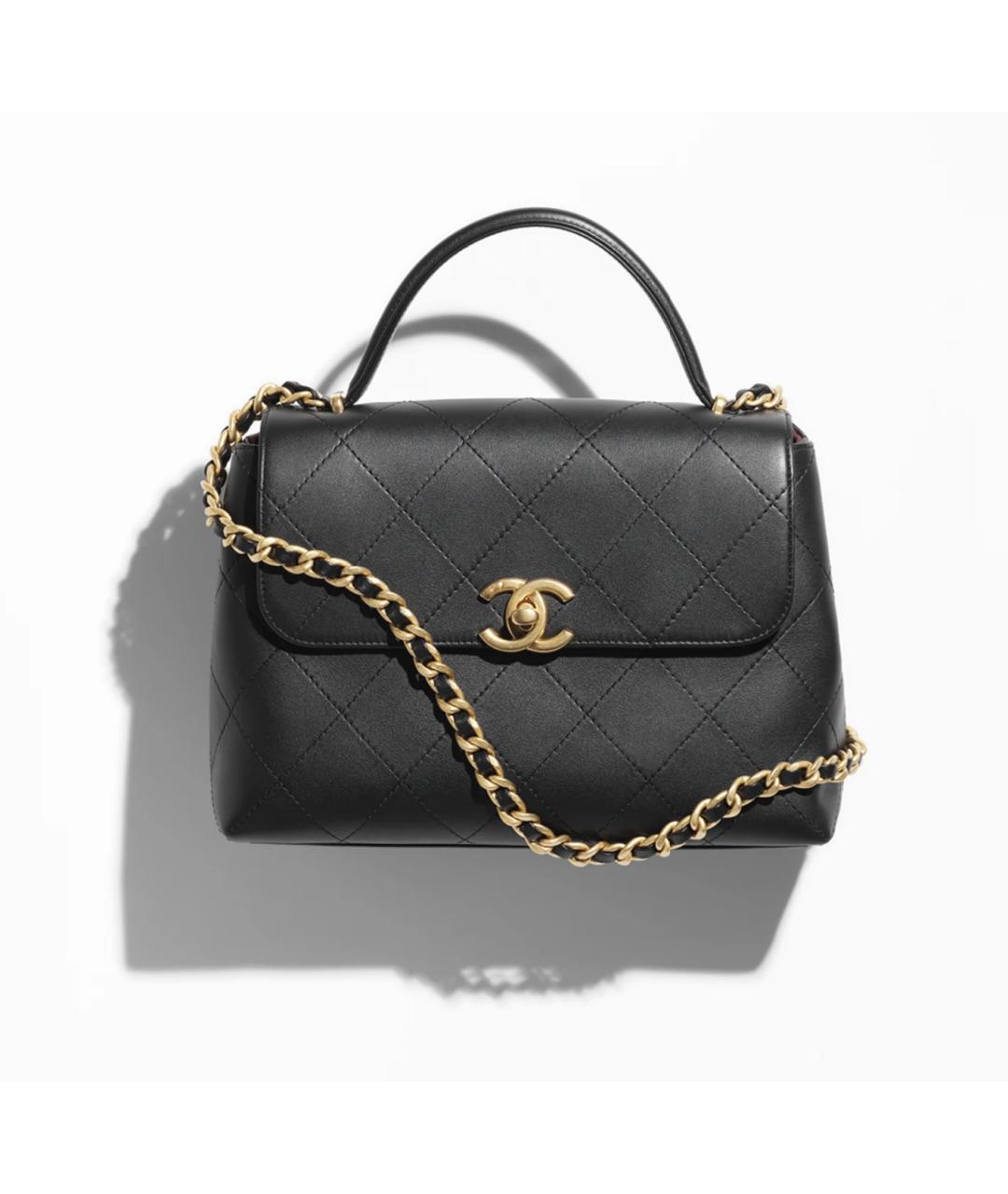 CHANEL Черная кожаная сумка с короткими ручками, фото 10