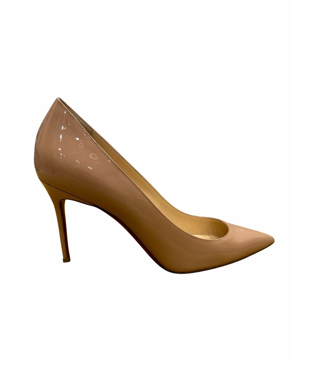 CHRISTIAN LOUBOUTIN Бежевые туфли из лакированной кожи, фото 1