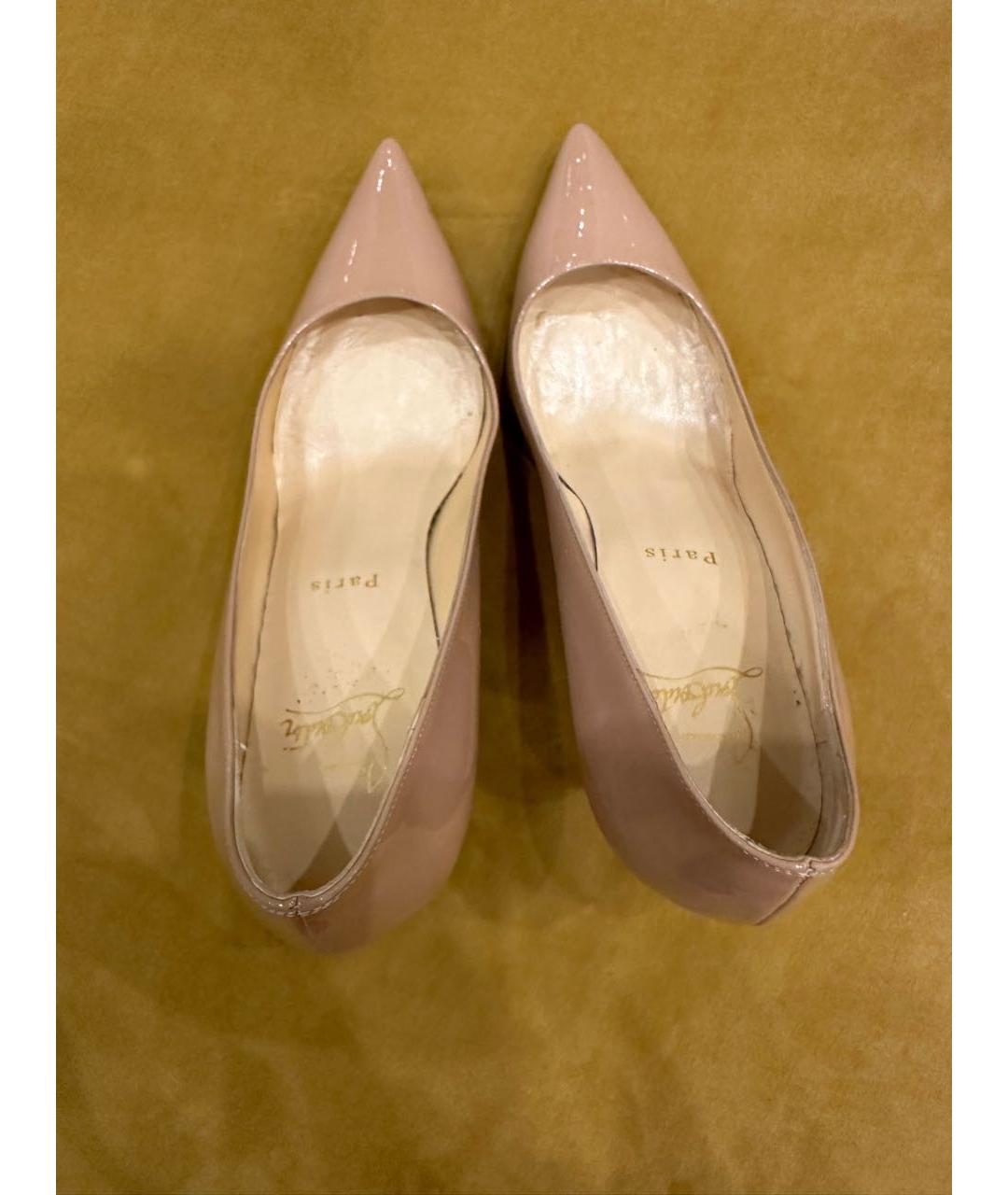 CHRISTIAN LOUBOUTIN Бежевые туфли из лакированной кожи, фото 3