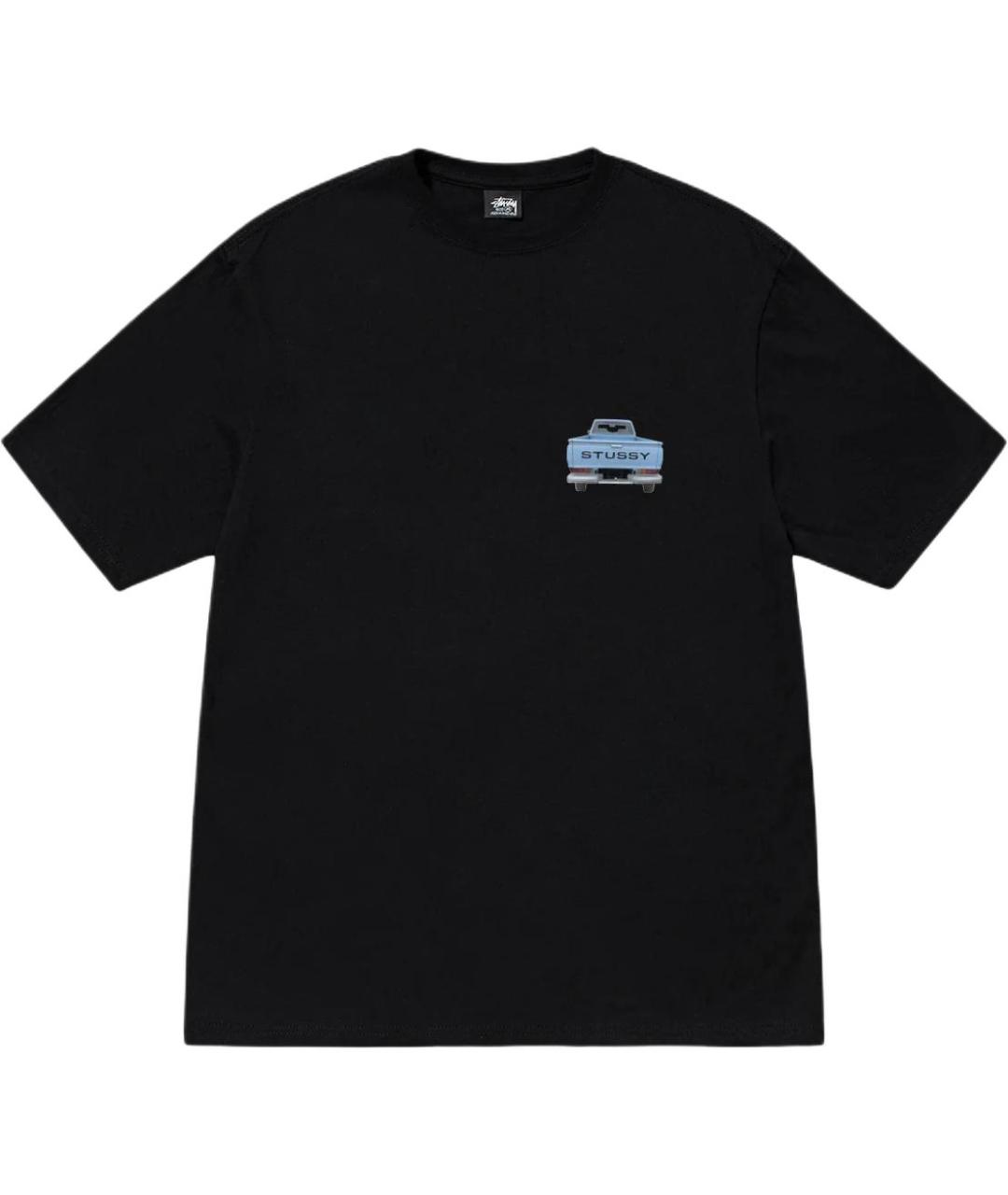 STUSSY Черная хлопковая футболка, фото 1