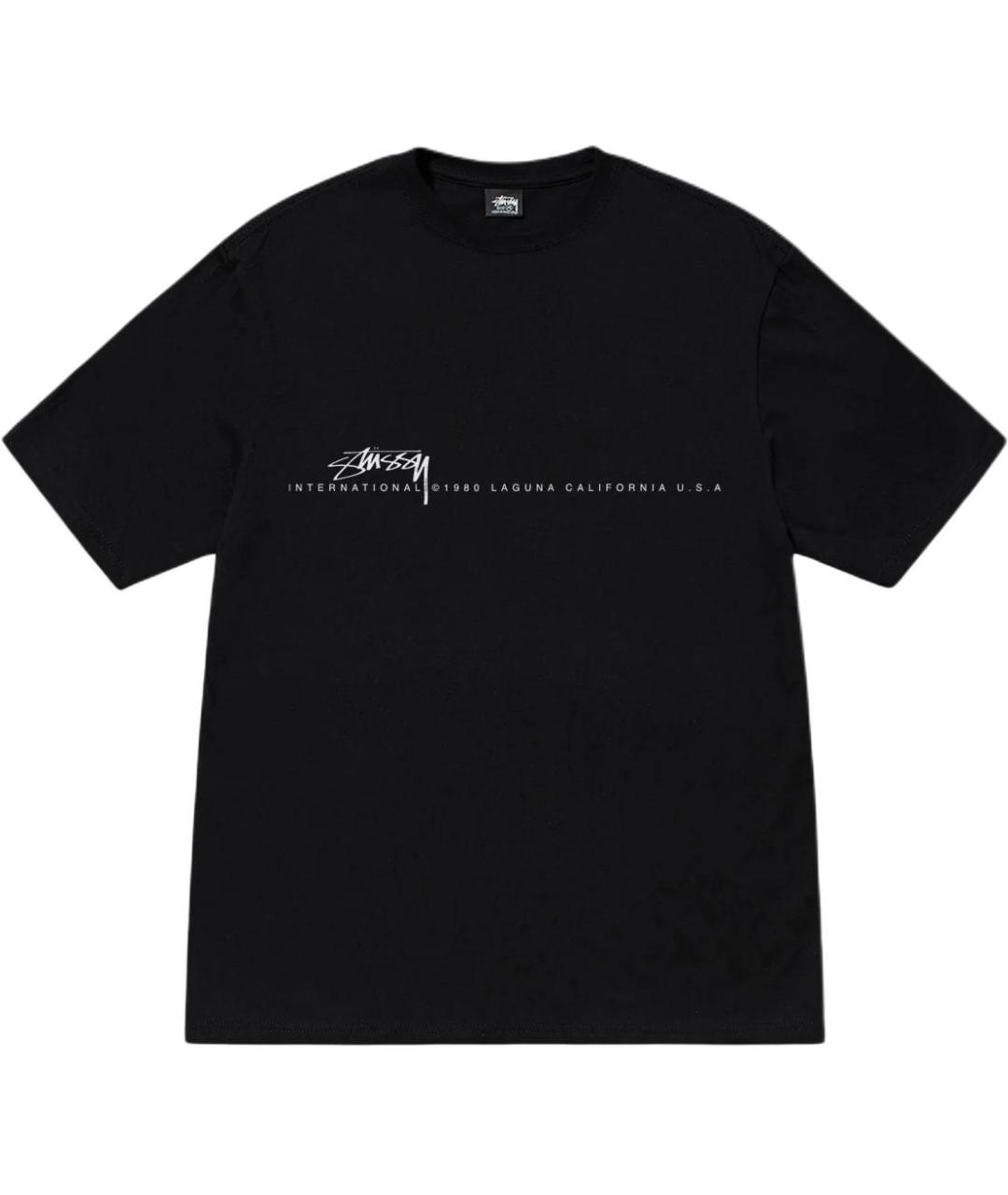 STUSSY Черная хлопковая футболка, фото 1