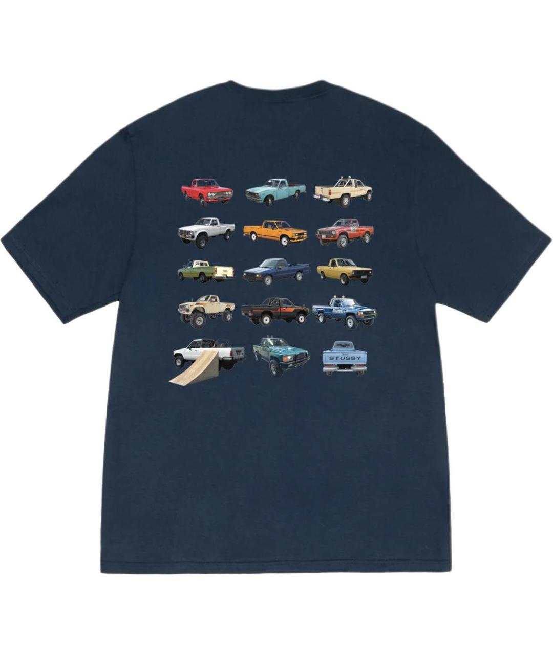 STUSSY Темно-синяя хлопковая футболка, фото 2
