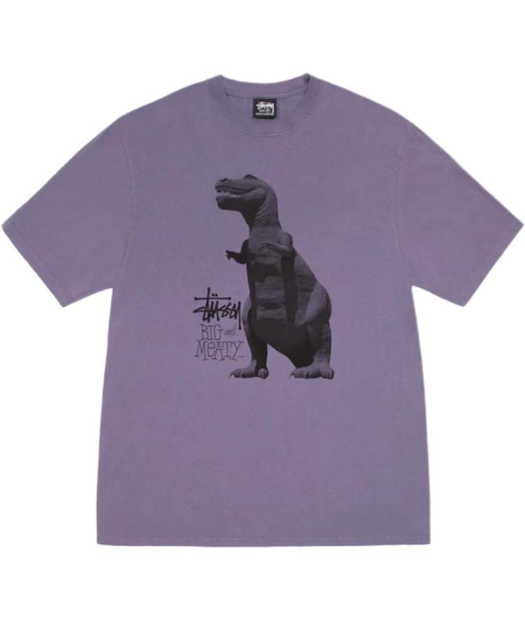 STUSSY Фиолетовая хлопковая футболка, фото 1