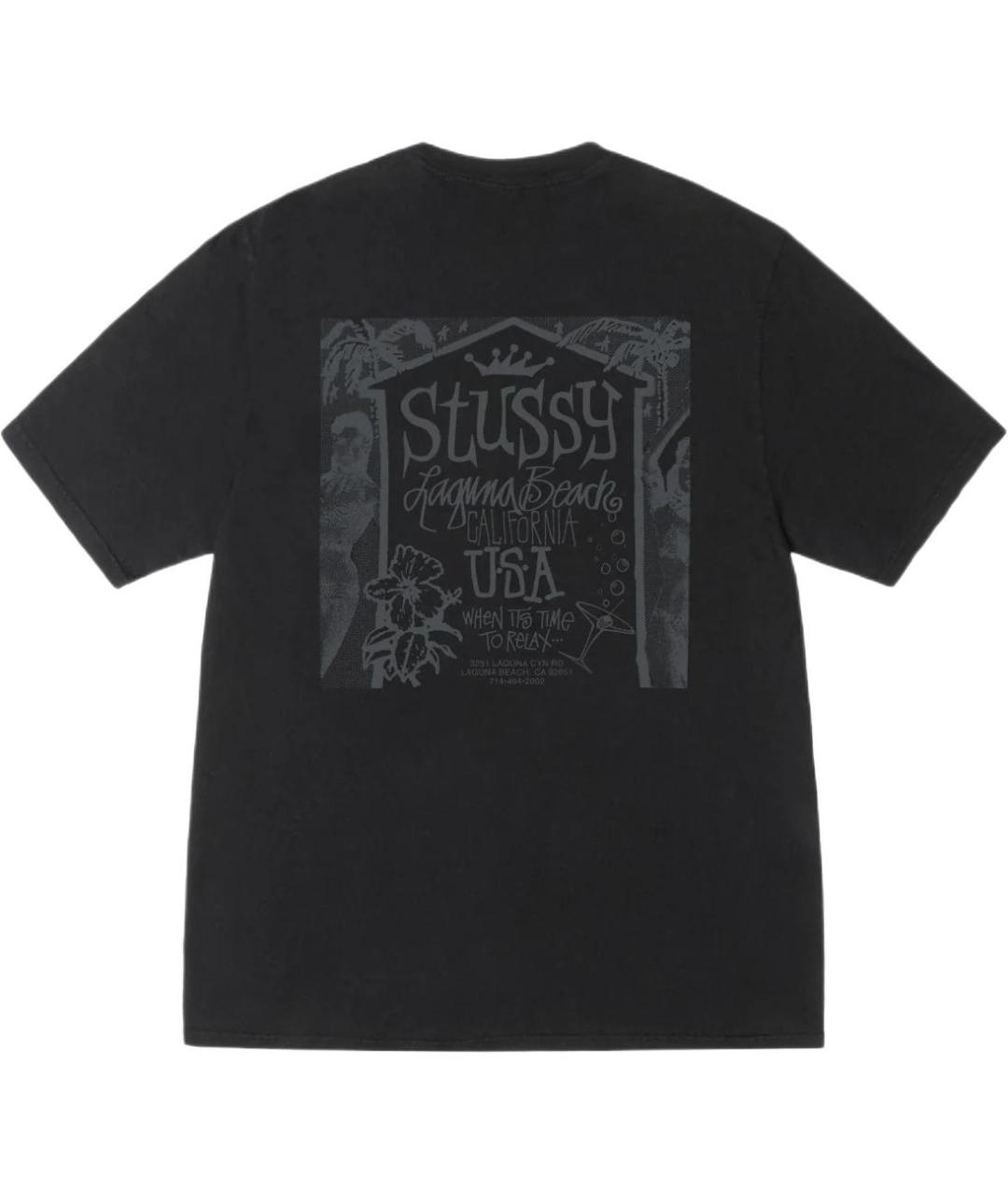 STUSSY Черная футболка, фото 2