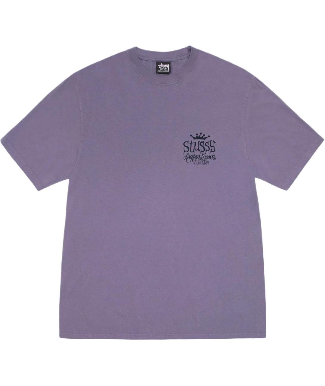 STUSSY Фиолетовая хлопковая футболка, фото 1
