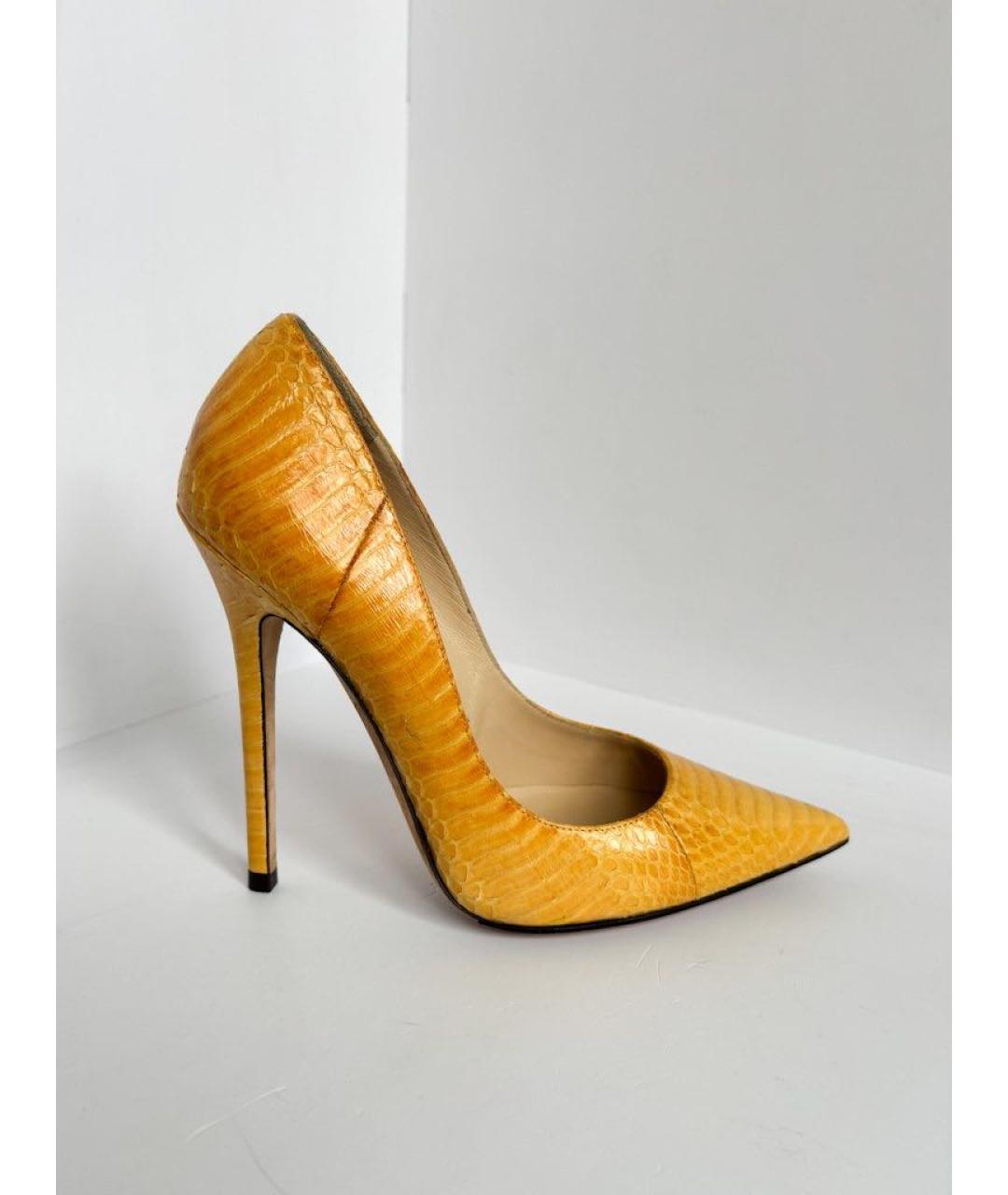 JIMMY CHOO Желтые кожаные туфли, фото 6