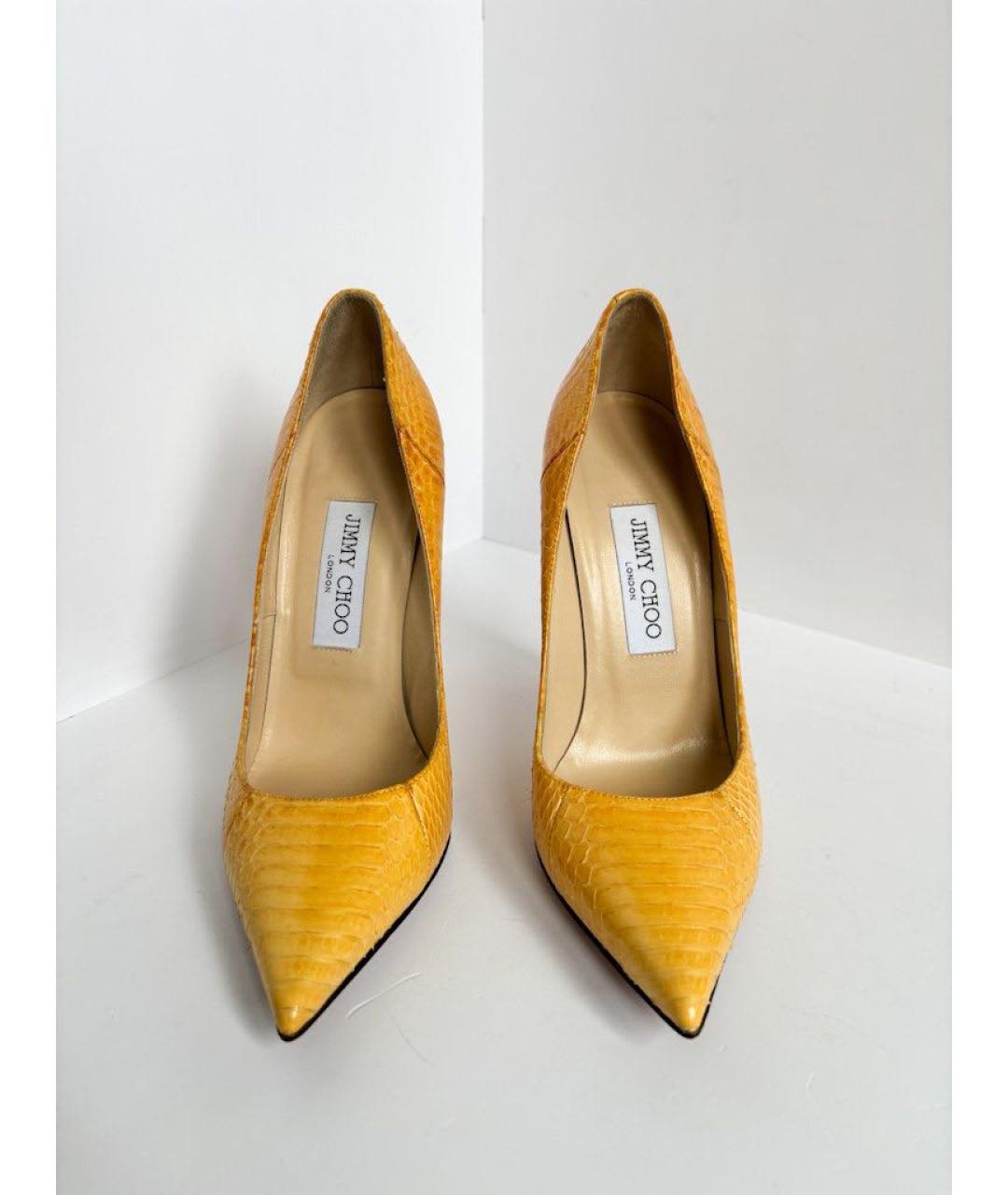 JIMMY CHOO Желтые кожаные туфли, фото 3