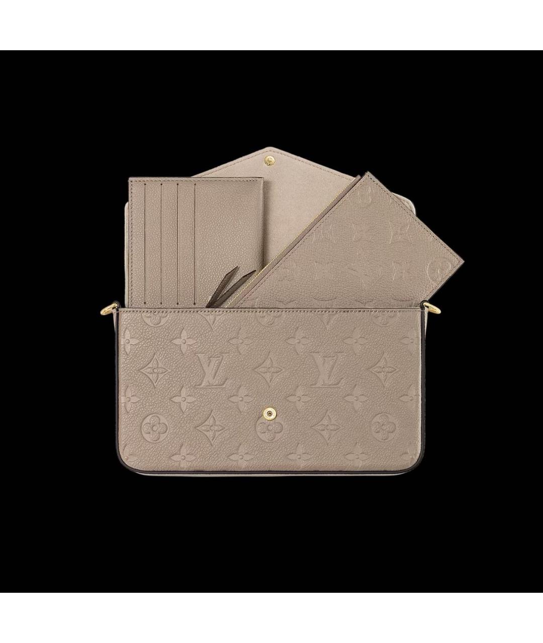 LOUIS VUITTON Бежевая кожаная сумка с короткими ручками, фото 2