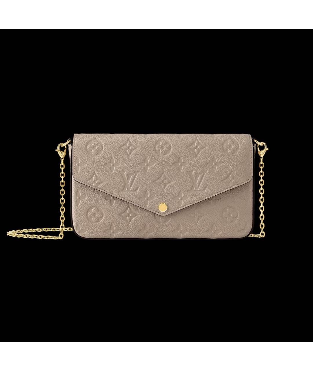 LOUIS VUITTON Бежевая кожаная сумка с короткими ручками, фото 6