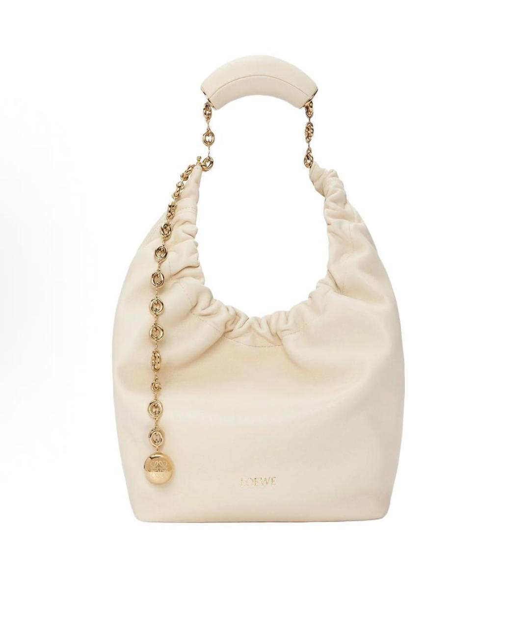 LOEWE Бежевая кожаная сумка тоут, фото 9