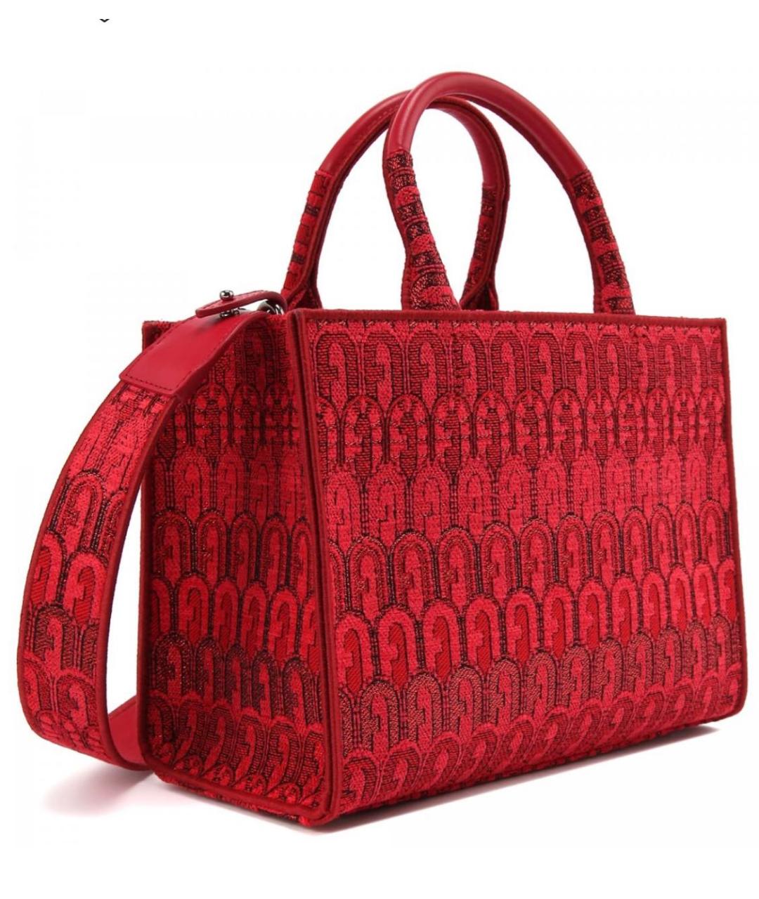 FURLA Красная тканевая сумка тоут, фото 2