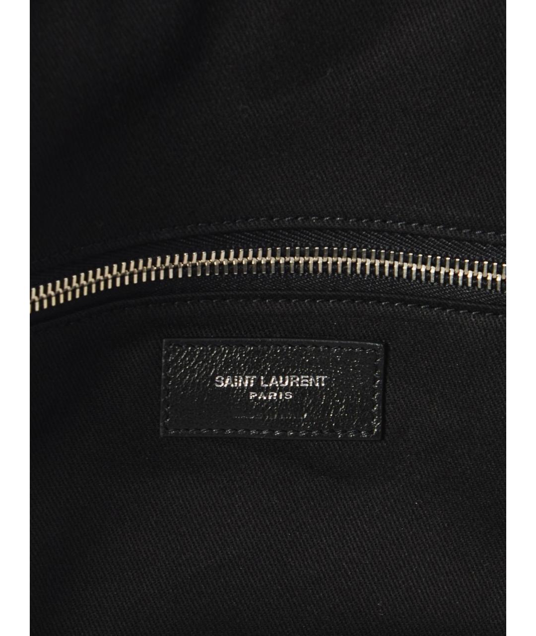 SAINT LAURENT Черная кожаная сумка тоут, фото 4