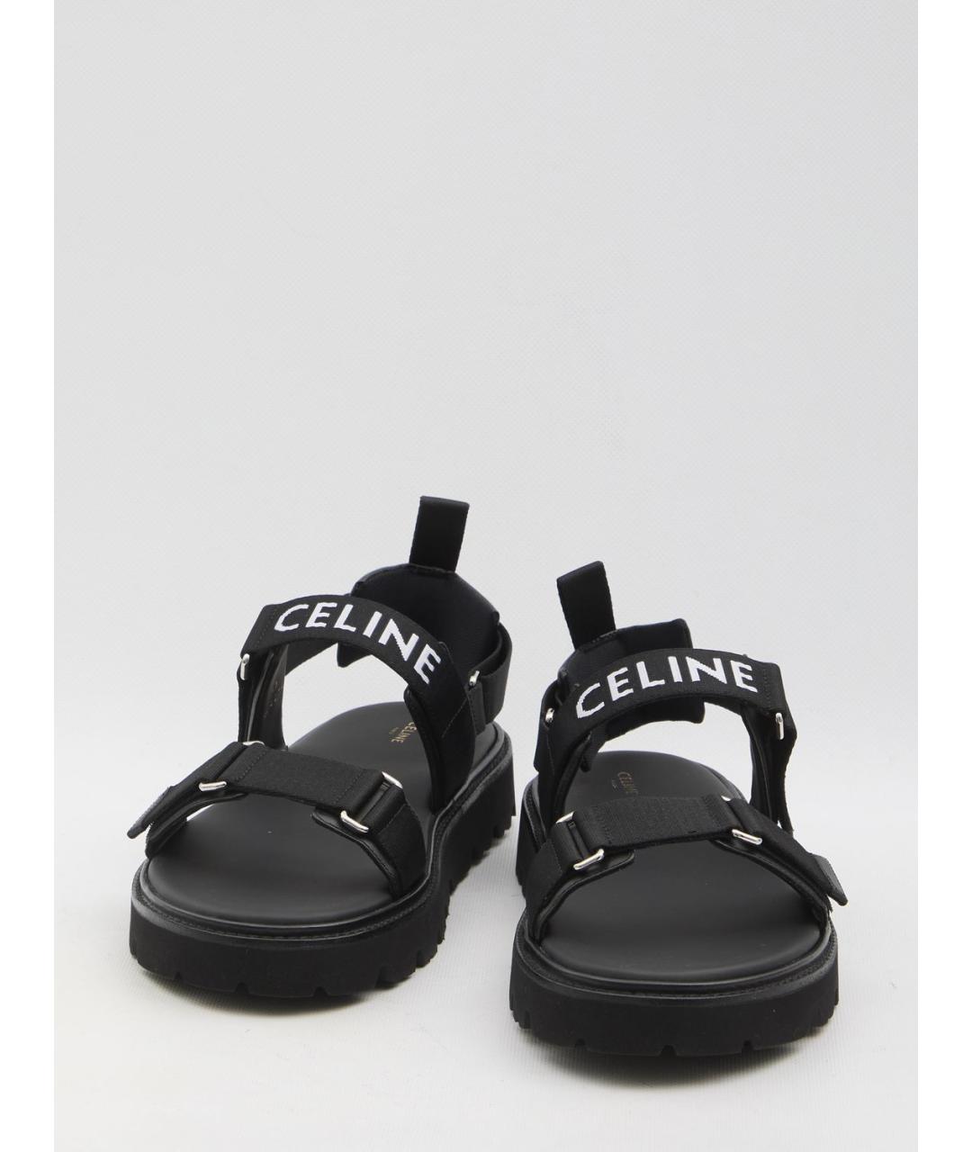 CELINE Черные синтетические сандалии, фото 5