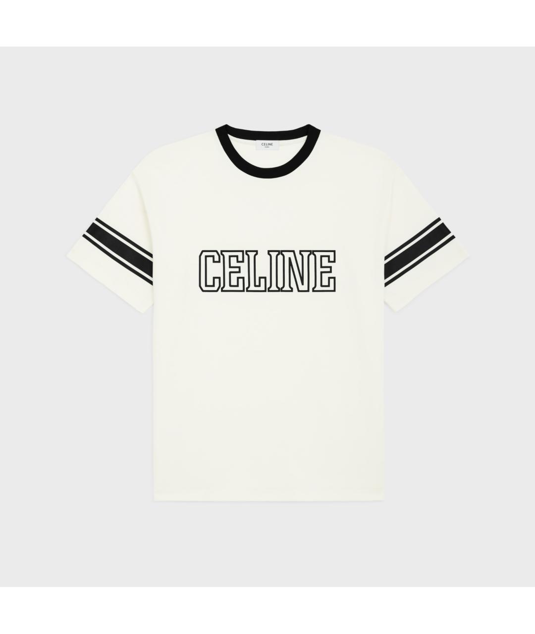 CELINE Белая хлопковая футболка, фото 6