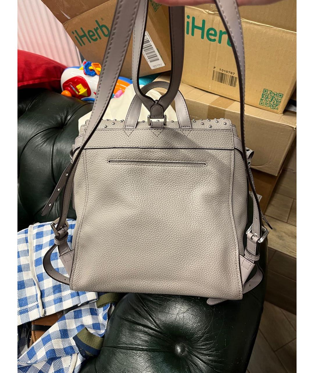 MICHAEL KORS Серый кожаный рюкзак, фото 3