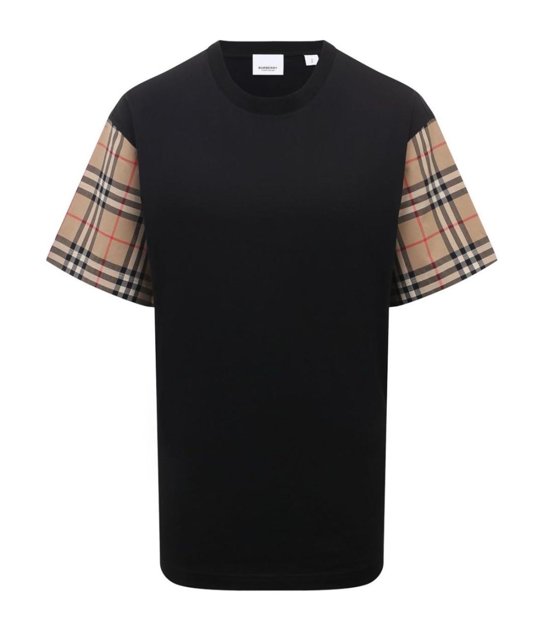 BURBERRY Черная хлопковая футболка, фото 1