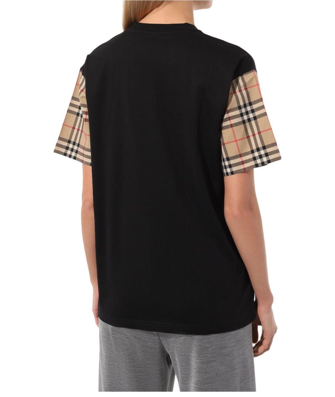 BURBERRY Черная хлопковая футболка, фото 3