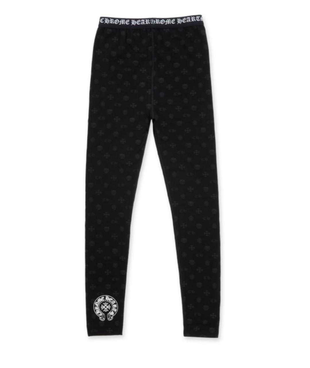 CHROME HEARTS Черные хлопковые леггинсы и велосипедки, фото 1