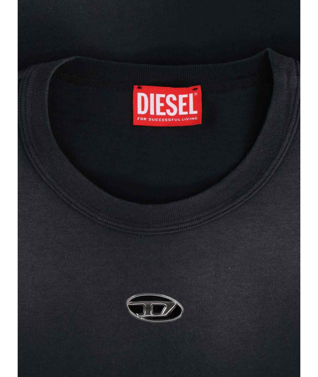 DIESEL Черная хлопковая футболка, фото 3