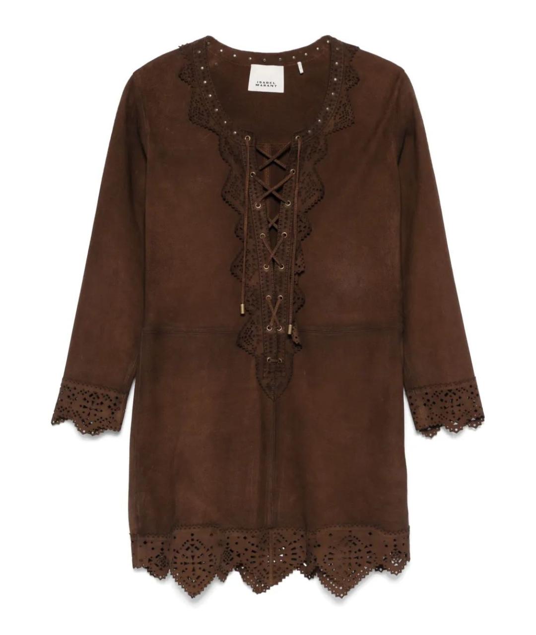 ISABEL MARANT Коричневое замшевое повседневное платье, фото 1